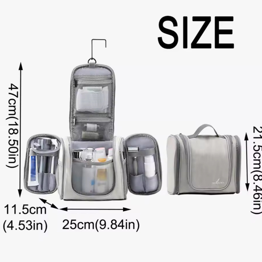 Beauty Case Impermeabile da Donna – Pieghevole, Appeso e Capiente