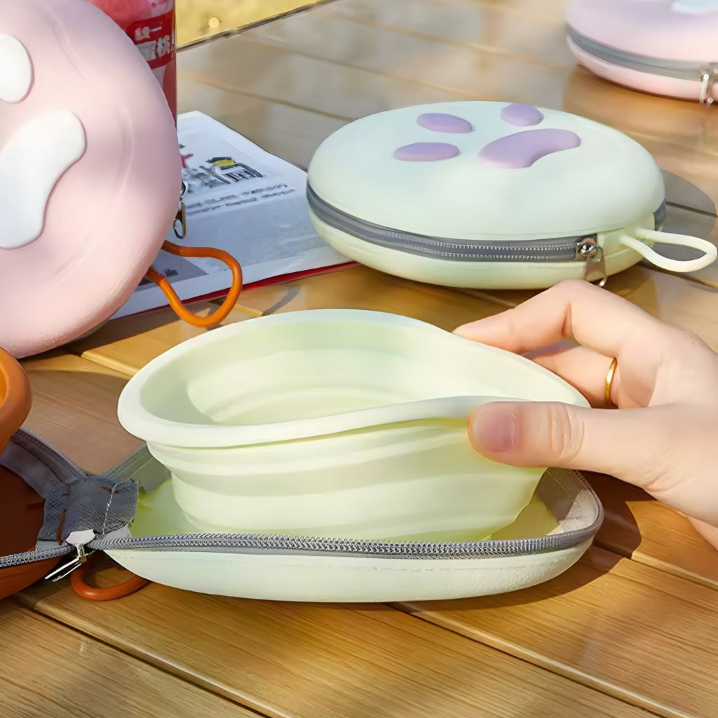 Ciotola Pieghevole 2-in-1 in Silicone – Pratica per Viaggi e Passeggiate