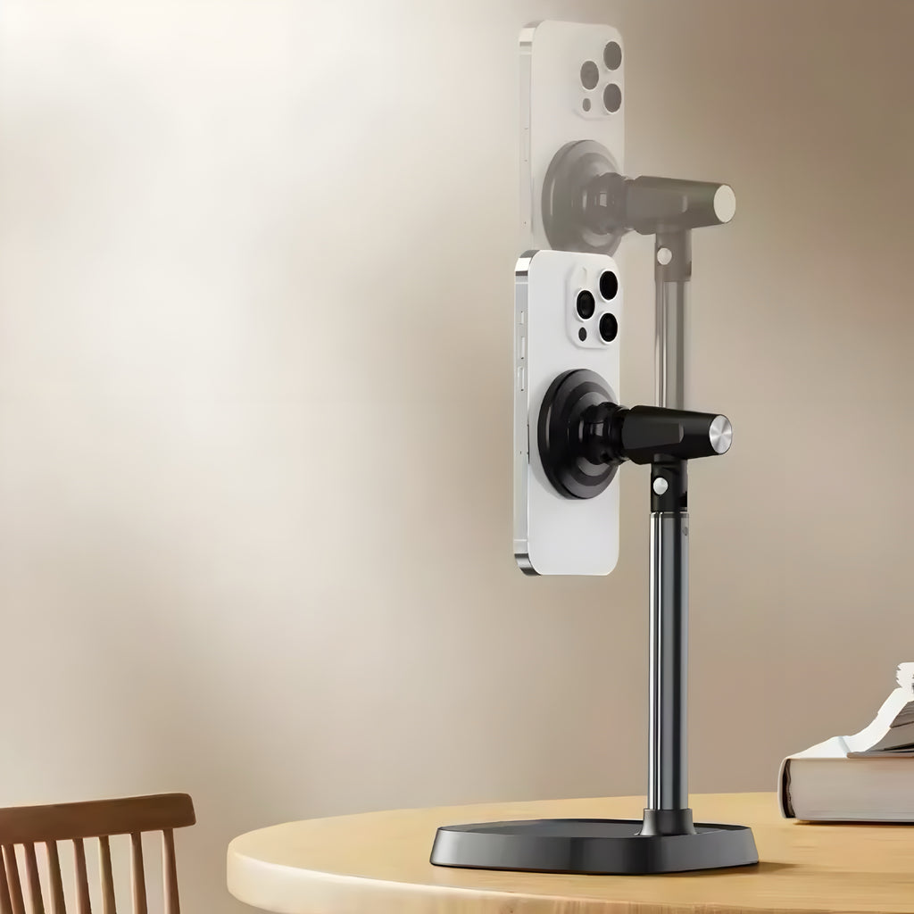 Supporto Magnetico in Alluminio per Smartphone – Regolabile e Elegante