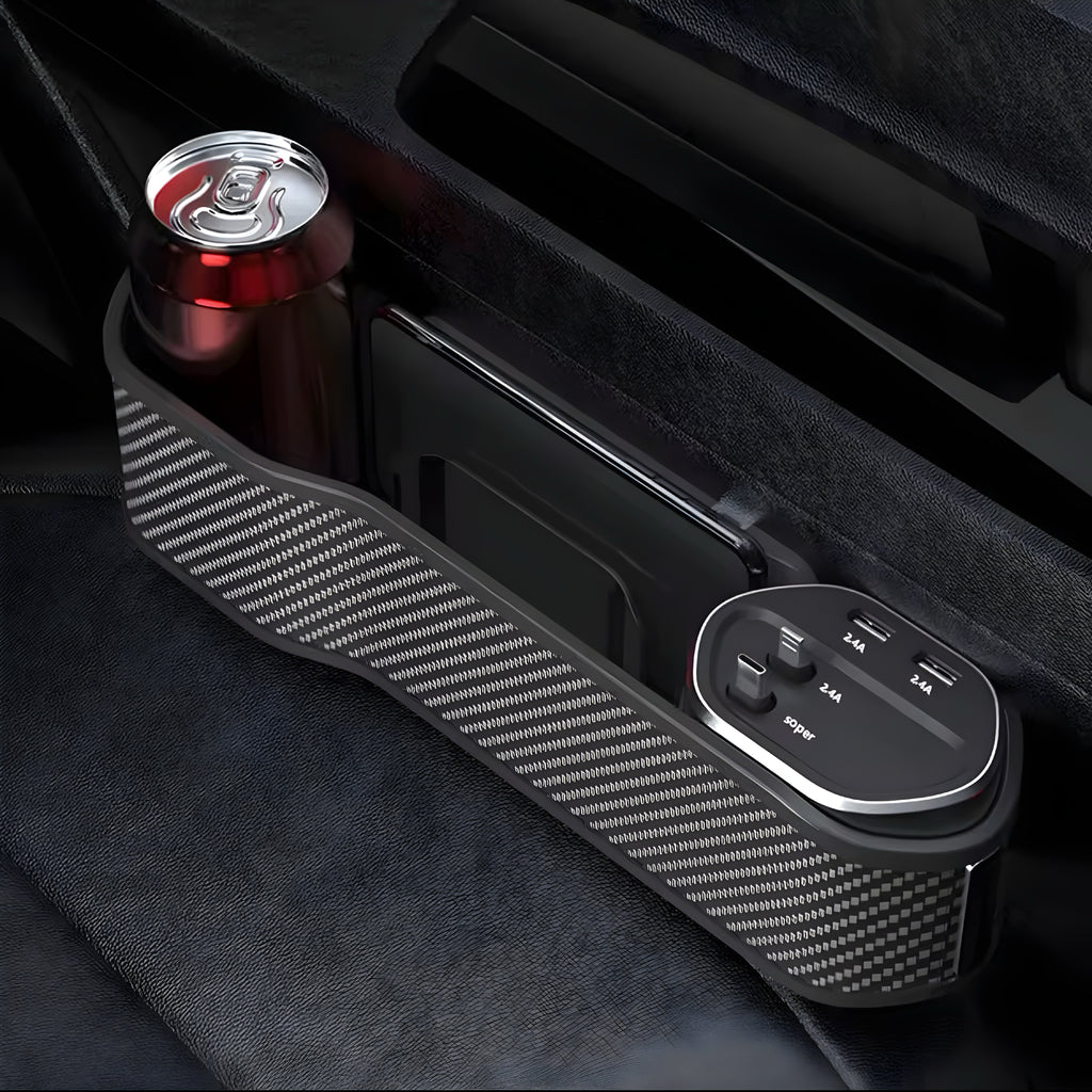 Organizer per Spazio tra Sedile e Console – Ordine e Ricarica in Auto